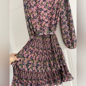 BODEN Plisse Skirt Mini Dress Cherry Blossom Floral Lawn US Size 14